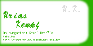 urias kempf business card